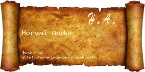 Horvai Andor névjegykártya