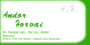 andor horvai business card
